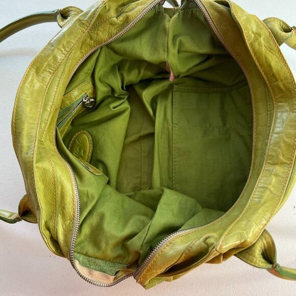 Sofia C. Handbag Green Red Genuine Leather Woven Pattern With Cut Out Charms - Picture 10 of 15